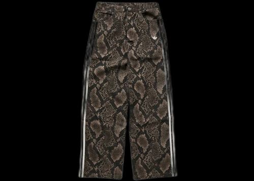 adidas Women's Snake Print Denim Loose Pants Earth Strata/Aurora Coffee