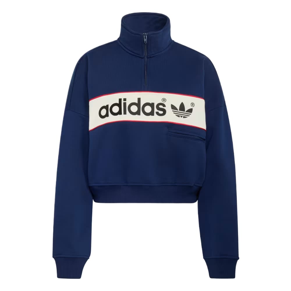 adidas adiSignature NY Quarter Zip Sweatshirt Asia Sizing 'Team Navy Blue 2' (Women's)