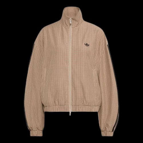 adidas Checks Track Top Asia SIzing 'Crystal Linen Aurora Coffee Orbit Green' (Women's)