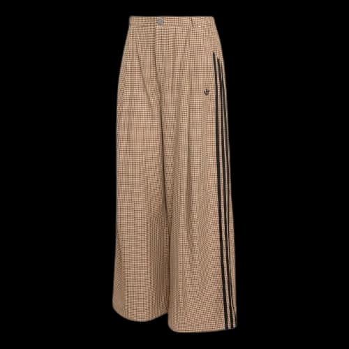 adidas Checks Loose Pants Asia SIzing 'Crystal Linen Aurora Coffee Orbit Green' (Women's)