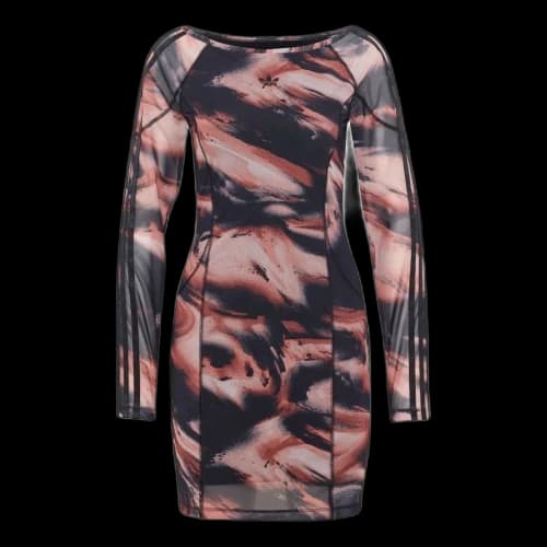 adidas Graphic Mini Dress Asia SIzing 'Vermillion Crystal Linen Aurora Coffee' (Women's)