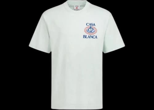 Casablanca Pyramid Flock Printed T-shirt Ice Blue