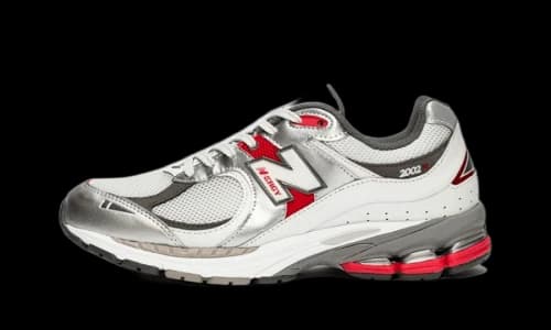 New Balance 2002R Silver Metallic Team Red