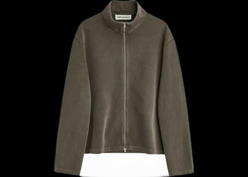 Our Legacy Shrunken Fullzip Worn Graphite Athletic Rib Sweatshirt Athletic Rib