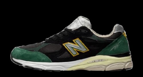 New Balance 990v3 MiUSA Black Green Yellow
