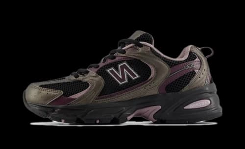 New Balance 530 Black Metallic Plum Brown