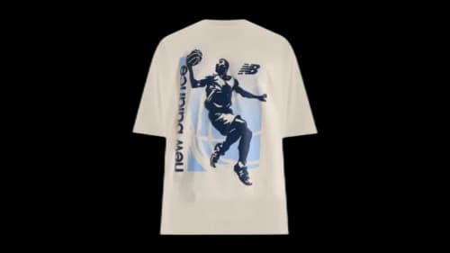 New Balance Hoops Graphic Vintage T-shirt Beige/Blue