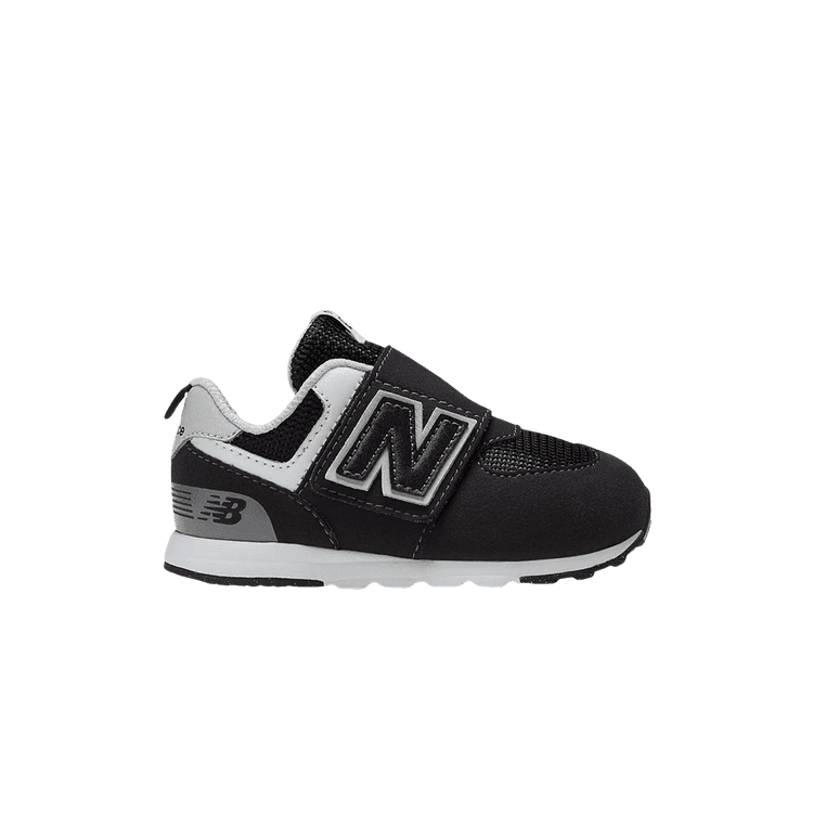 New Balance 574 Hook and Loop Black Silver Metallic (TD)