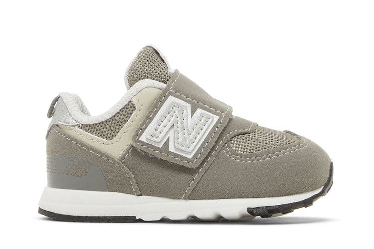 New Balance 574 Hook and Loop Rain Cloud Silver Metallic (TD)