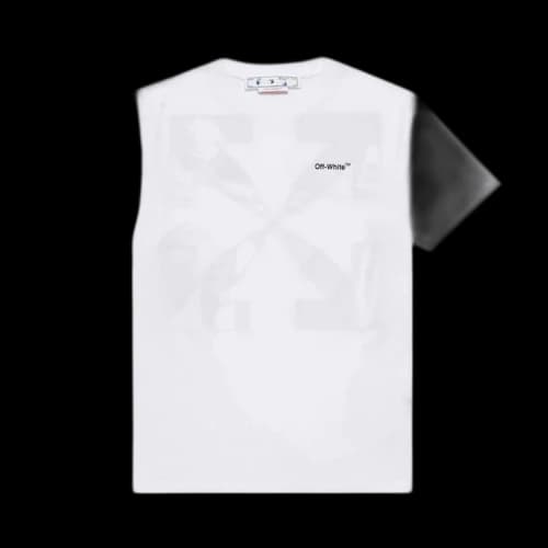 OFF-WHITE Text Logo Caravaggio Saint Jerome Writing Arrows Slim Fit T-Shirt White/Black