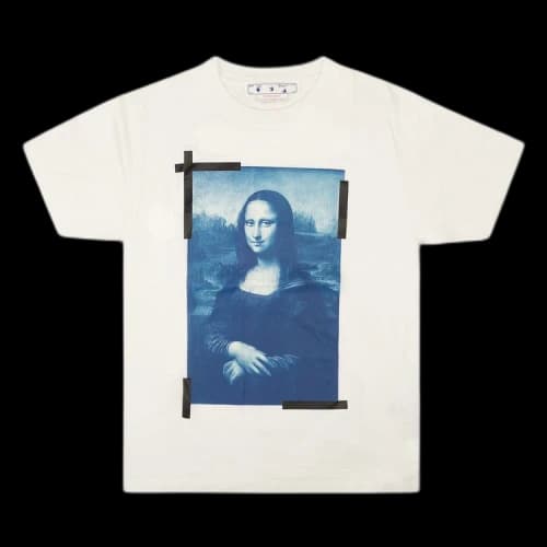 OFF-WHITE Mona Lisa Print Logo Slim Fit T-shirt White/Blue/Black