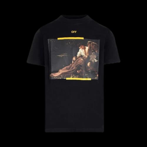 OFF-WHITE Arrow Caravaggio St. Fran Skate Slim Tee Black/Yellow/Multi