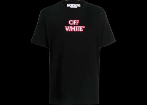 OFF-WHITE Emotion Neon Slim Tee Black/Pink Fluo