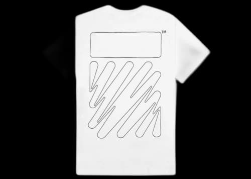 OFF-WHITE Wave Outline Diag Slim S/S Tee White