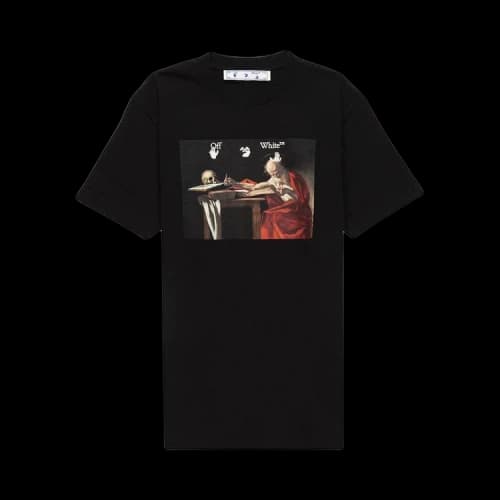 OFF-WHITE Slim Fit Caravaggio Saint Jerome Writing T-shirt Black