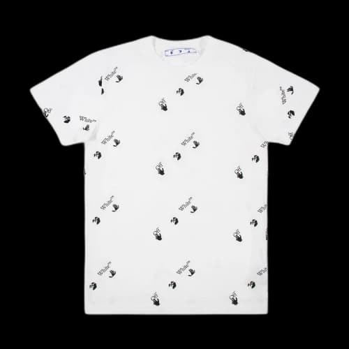 OFF-WHITE All Over Logo Print T-Shirt White Black