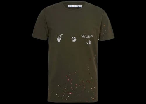 OFF-WHITE Paint Splatter T-shirt Green
