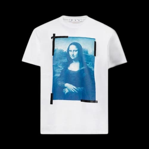 OFF-WHITE Mona Lisa Print Logo Oversized T-shirt White/Blue/Black