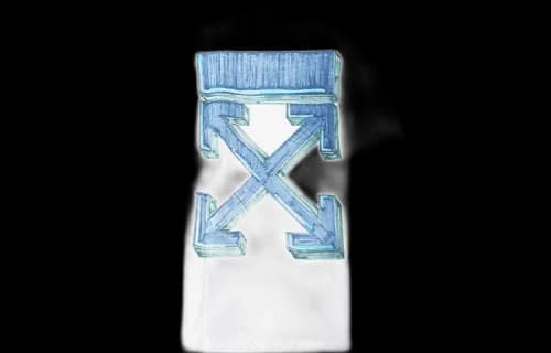 OFF-WHITE Marker Blue Arrows Oversized Tee White