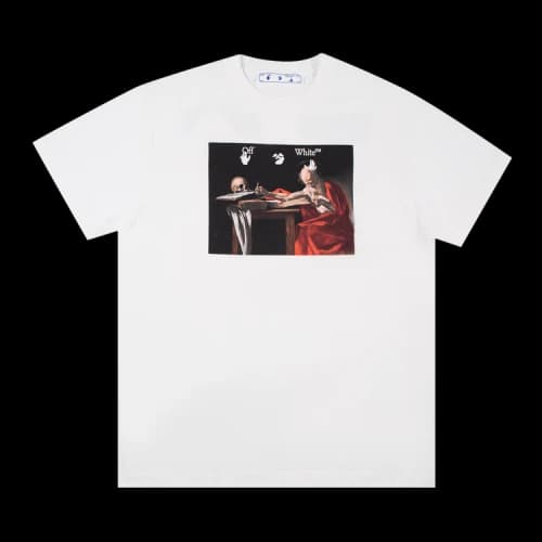 OFF-WHITE Oversized Caravaggio Saint Jerome Writing T-shirt White