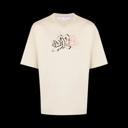 OFF-WHITE Graffiti Arrows Logo T-Shirt Dark Sand