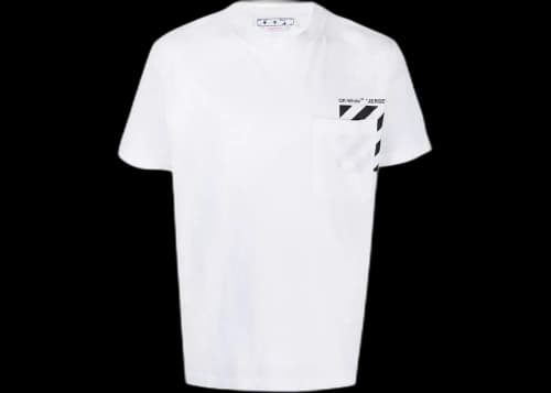 OFF-WHITE Diag-Stripe Pocket Tee White/Black