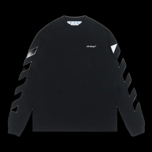 OFF-WHITE Diagonal Helvetica Long Sleeve T-Shirt Black/White