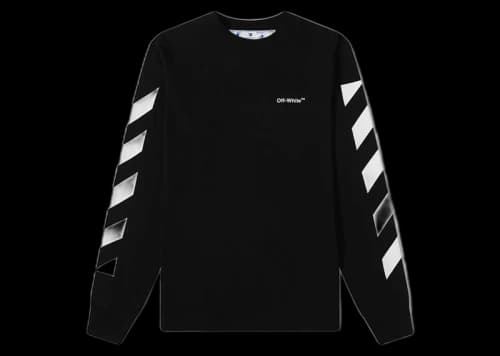 OFF-WHITE Diag Print Long Sleeve T-shirt Black