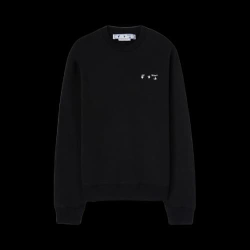OFF-WHITE Drowning Man Logo Crewneck Black