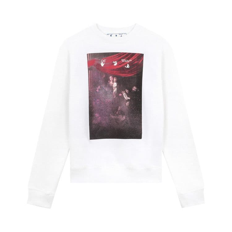 OFF-WHITE Sprayed Caravagg Slim Crewneck White