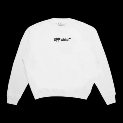 OFF-WHITE Spray Helv Skate Crewneck White
