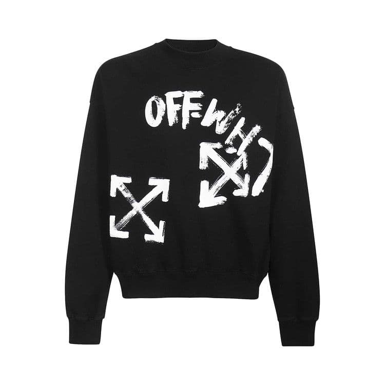 OFF-WHITE Paint Script Skate Crewneck Black/ White