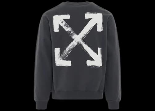 OFF-WHITE Paint Arrow Slim Crewneck Outerspace/White