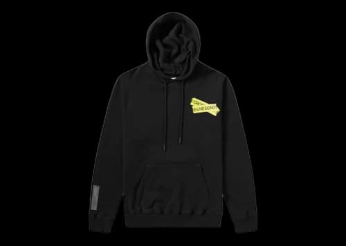 OFF-WHITE Oversized Firetape Arrow Hoodie Black/Yellow