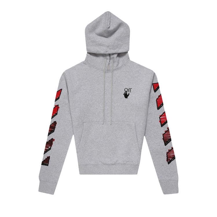 OFF-WHITE Marker Hoodie Grey/Red