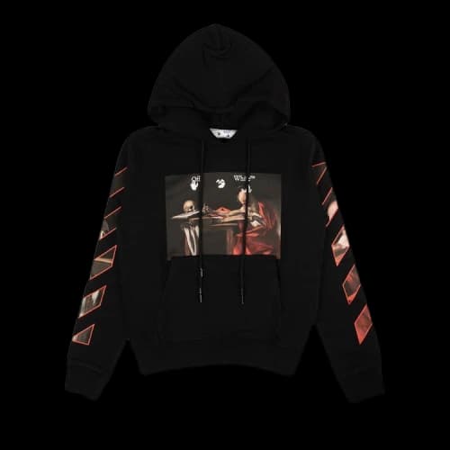 OFF-WHITE Caravaggio Diag Sleeve Hoodie Black/Red