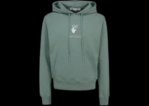 OFF-WHITE Graffiti Logo Hoodie Green