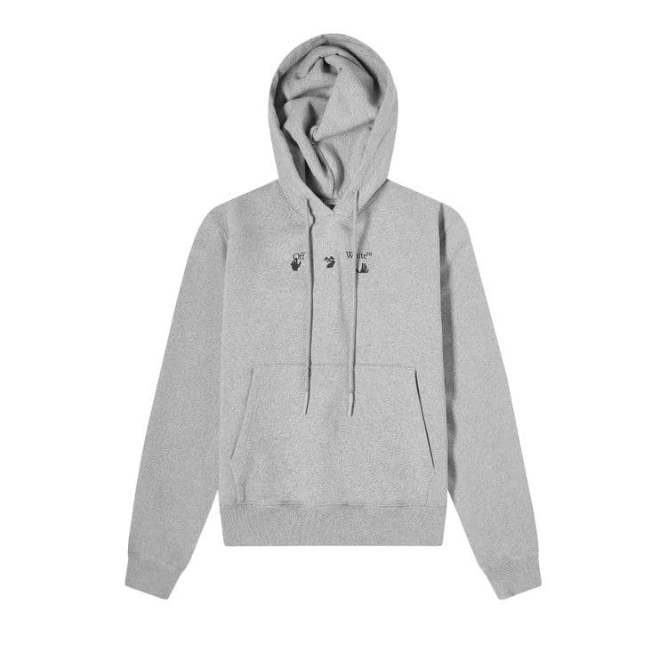 OFF-WHITE Black Marker Slim Hoodie Melange Grey/Black
