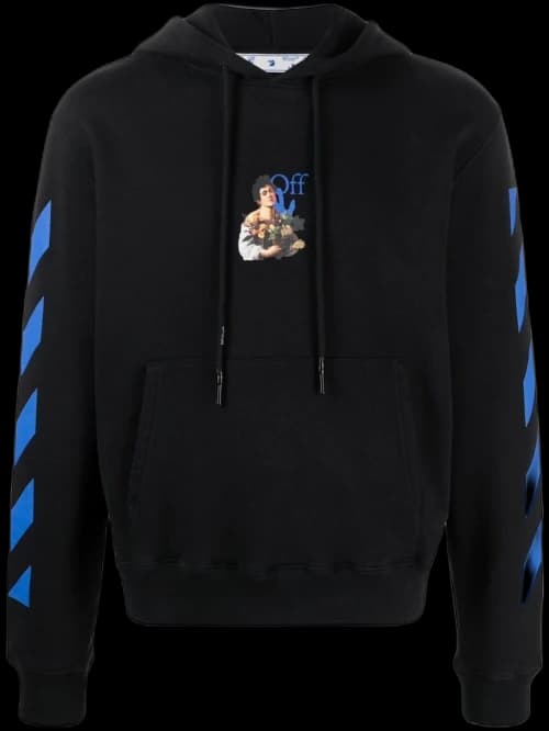 OFF-WHITE Caravaggio Boy Hoodie Black/Blue