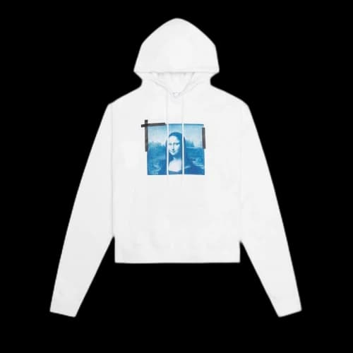 OFF-WHITE Taped Mona Lisa Over Hoodie White/Black/Blue