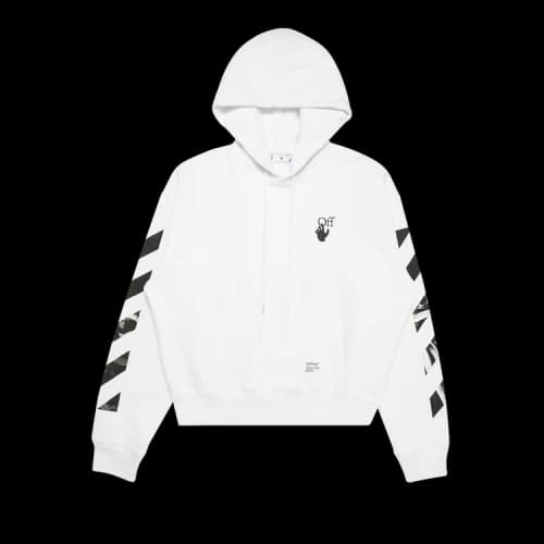 OFF-WHITE Diagonal Stripes Caravaggio Saint Jerome Writing Arrows Hoodie White/Black