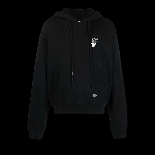OFF-WHITE Oversized Caravaggio Saint Jerome Writing Arrows Hoodie Black