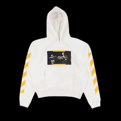 OFF-WHITE Caravaggio Saint Jerome Writing Print Hoodie White/Yellow/Black