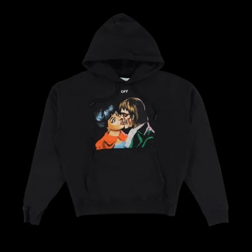 OFF-WHITE Kiss Over Printed Hoodie Black