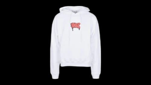 OFF-WHITE Graffiti Paint Logo Hoodie White