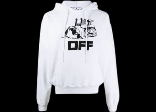 OFF-WHITE Oversized Fit World Catepilla Print Hoodie White