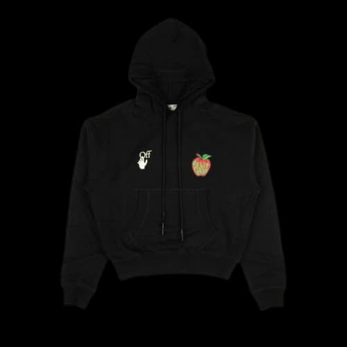 OFF-WHITE Oversized Apple Print Arrow Hoodie Black