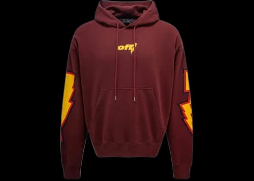 OFF-WHITE Thunder Stable Skate Fit Hoodie Red