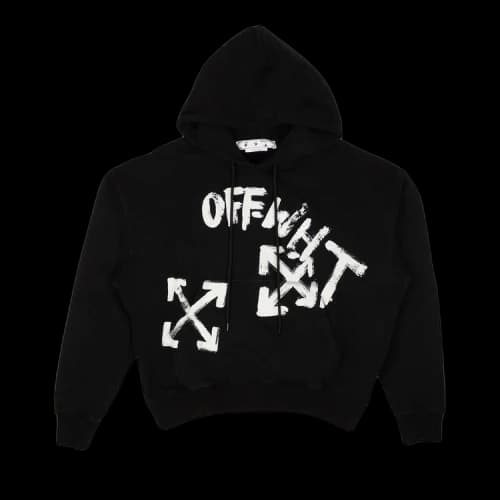 OFF-WHITE Paint Script Arrows Skate Hoodie Black/White