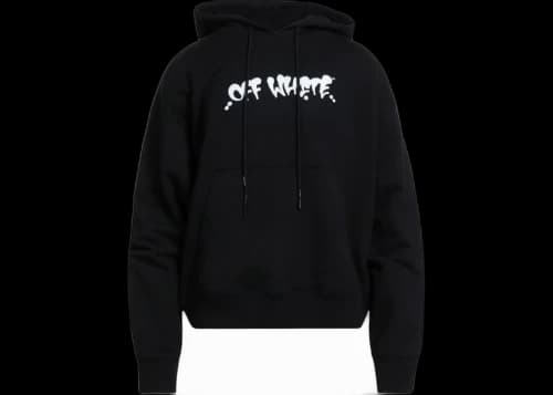 OFF-WHITE Marker Graffiti Spray Design Logo Hoodie Black